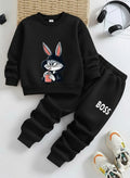2 Pcs Girl's Polyester Printed Tracksuit